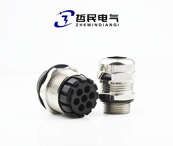 铜镀镍七孔电缆防水接头